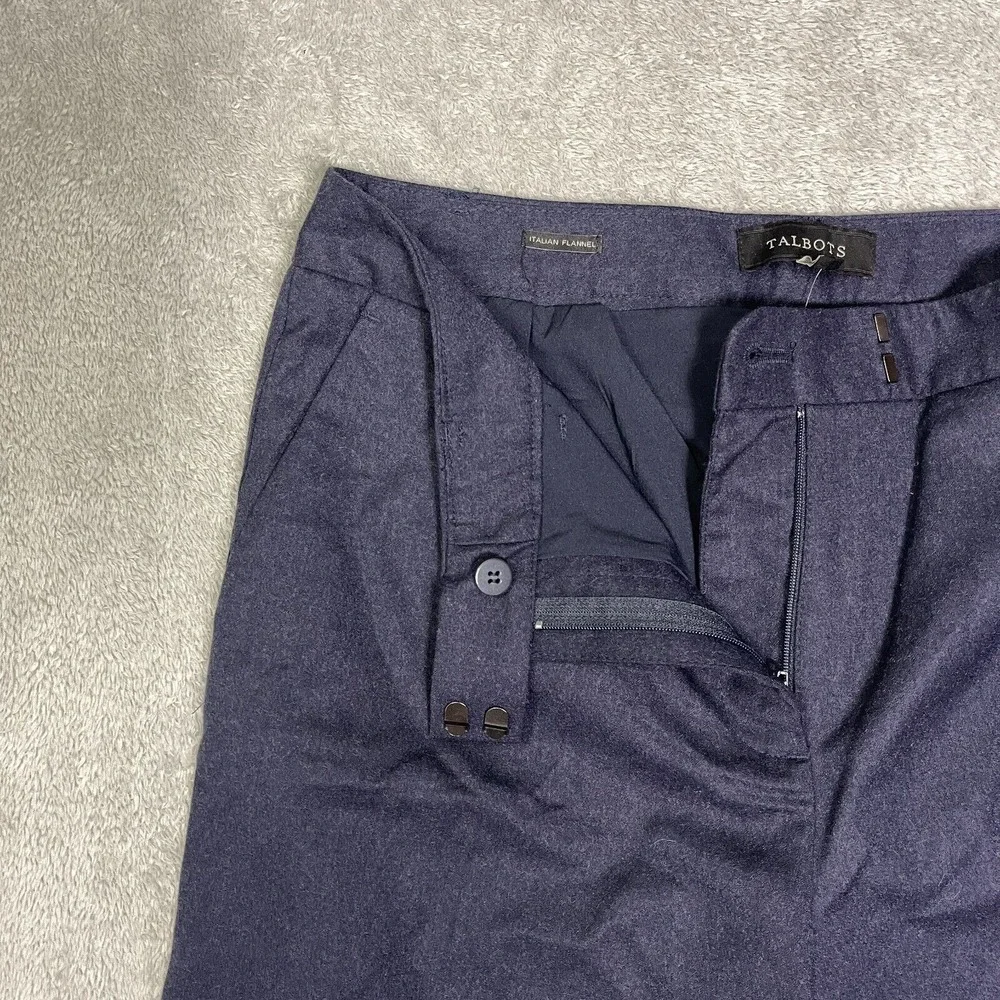 Nwt Talbots Italian Flannel 10 Wool Blend Navy Mills Pants‎ Formal Work